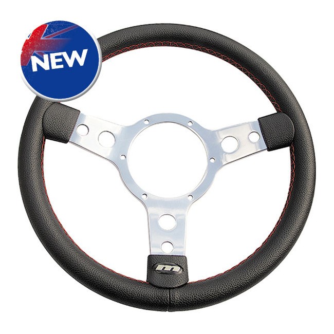 Volant Mountney Simili Cuir Couture Rouge 13'' (Moyeu en