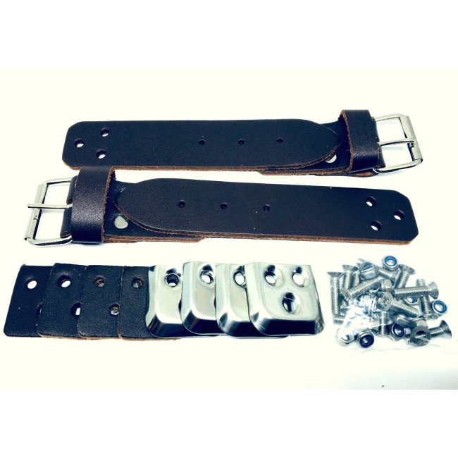 Paire de sangle capot cuir qualité - Austin Mini - marron