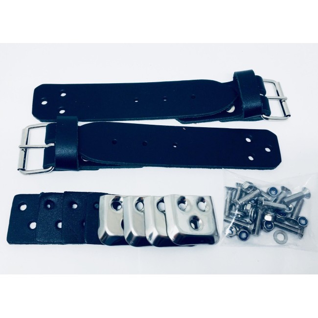 Paire de sangle capot cuir qualité - Austin Mini - noire