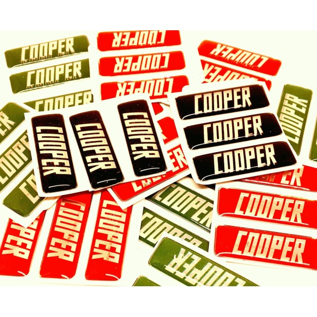 Kit de 3 autocollants ''COOPER'' Pour pédale alu-Austin Mini