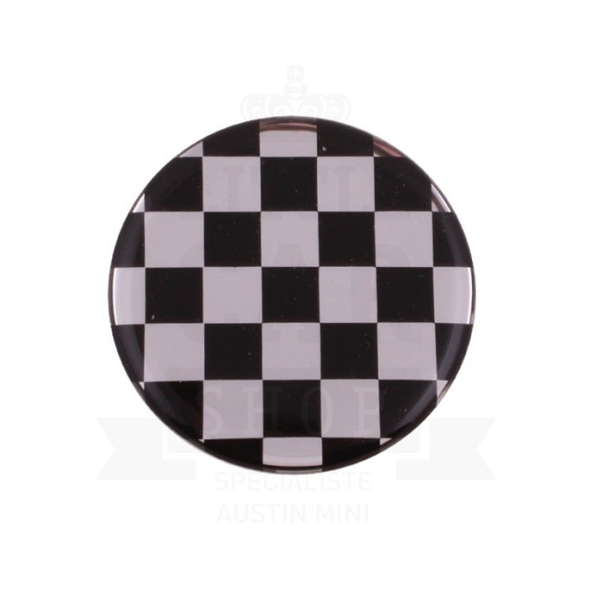 Autocollant rond Damier Chrome (42mm) - Austin Mini-Austin Mini