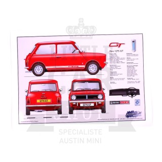 Dessin imprimé Mini 1275 GT - Austin Mini