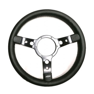 Volant Mountney Cuir 14'' alu noir-Austin Mini