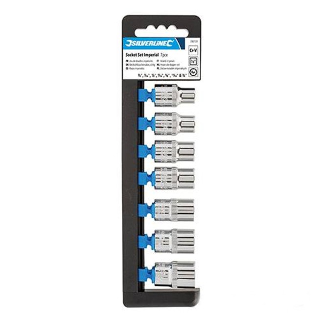 Douilles impériales 1/2" 6 pointes, 7 pcs 3/8" - 3/4"  voiture ancienne anglaise