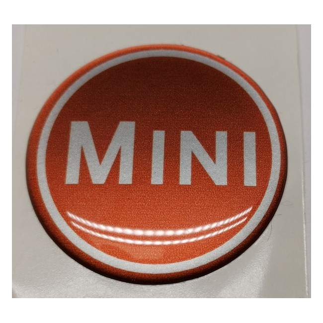 Autocollant rond mini gris et cuivré (42 mm)-Austin Mini