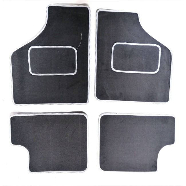 4 tapis de sol Gris liseré gris-Austin Mini