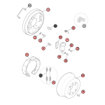 AA6F - Vue éclatée frein avant à tambour de 1959 à 02/1964