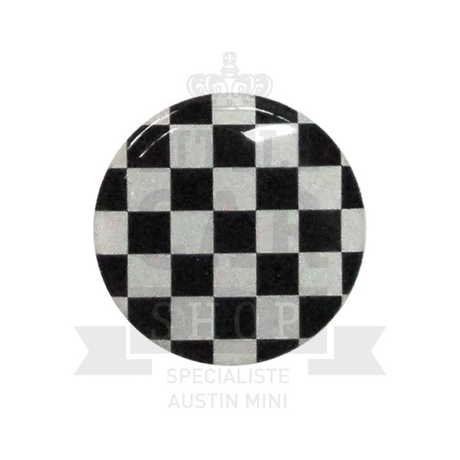 Autocollant rond Damier (42mm) - Austin Mini-Austin Mini