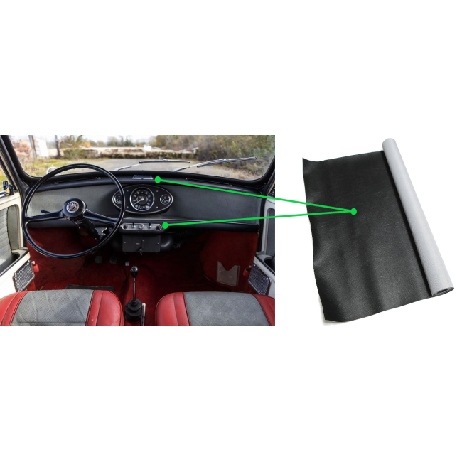 Garniture de tableau de bord sup. (rouleau de simili) - Austin Mini