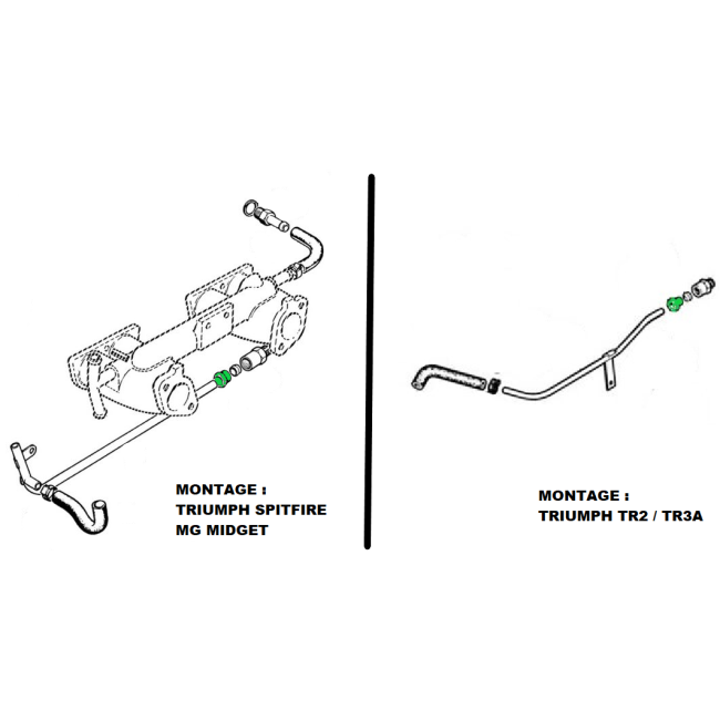 Ecrou raccord de Tubulure de retour refroidissement - MG / Triumph