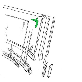 Pate supérieur gauche de pare brise - MGA-MG