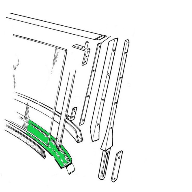 joint bas de baie de pare brise - MGA-MG