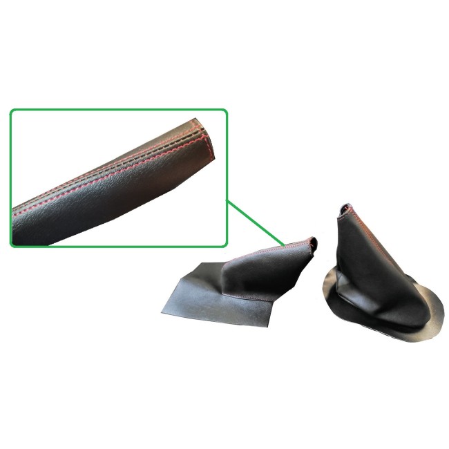 Soufflets Frein à main - Levier de vitesse noir couture rouge