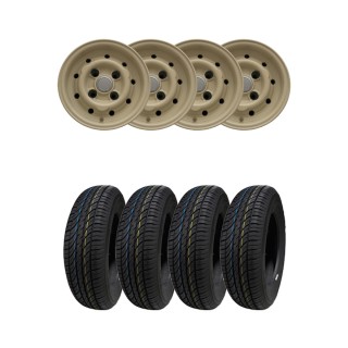 Pack jantes 5x10 - AUG WHEEL - Old English White (Pneus au choix) x4