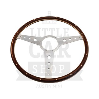 Volant bois British ''Classic'' - 17'' Plat