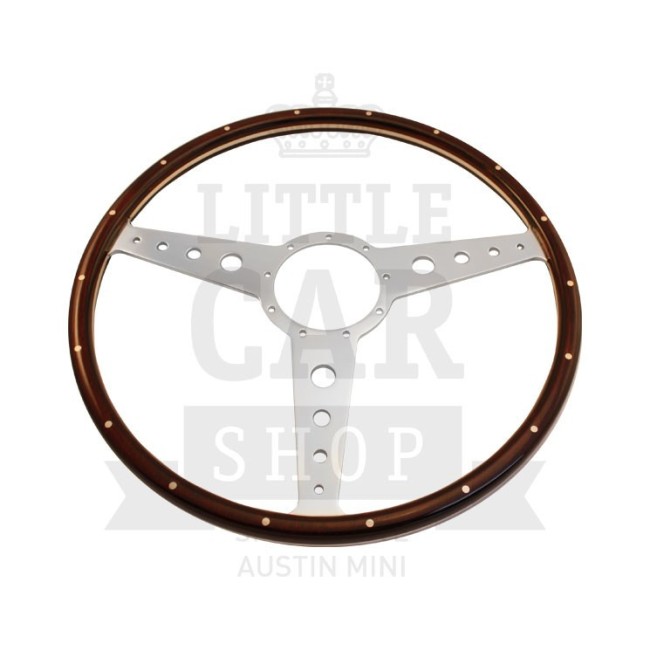 Volant bois British ''Classic'' - 17'' Plat