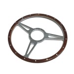 Volant bois foncé Cobra - 17" Plat 