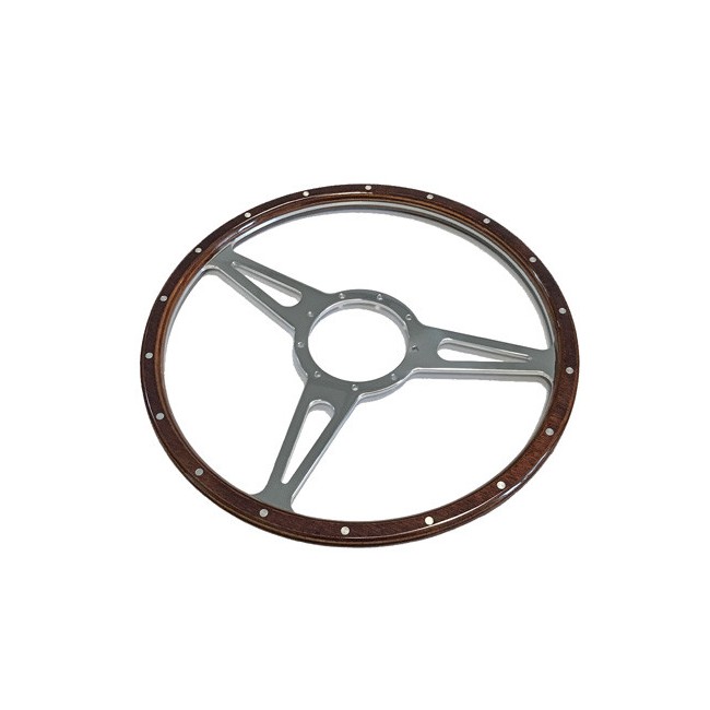 Volant bois foncé Cobra - 17" Plat 