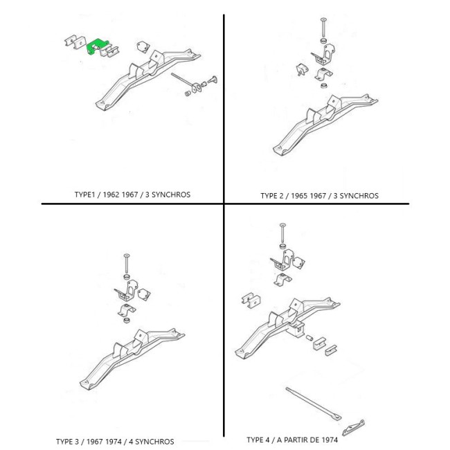 Support de silent bloc Ar de boite - MGB - 1962/67