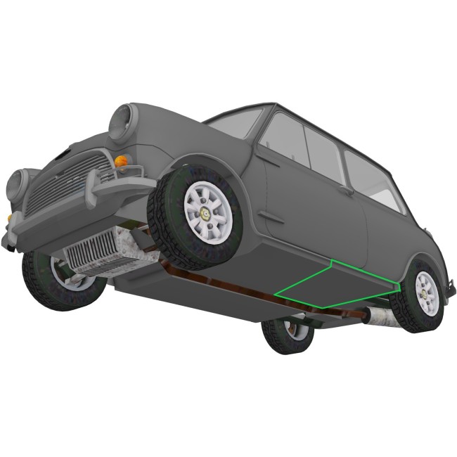 Plancher AR gauche -Austin Mini - Après 1992