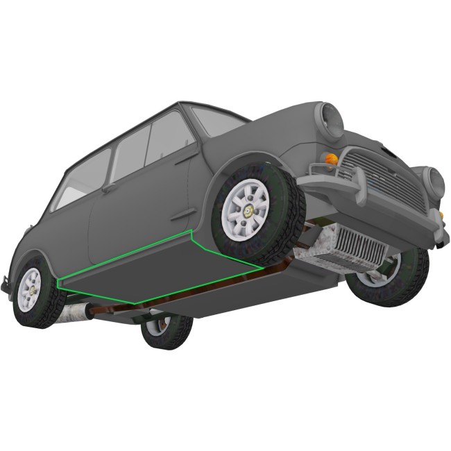 Plancher AV / AR droit + bas de caisse -Austin Mini - Après 1992
