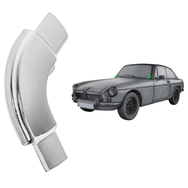 Enjoliveur de pare brise Angle inférieur droit ou gauche - MGB GT voiture ancienne