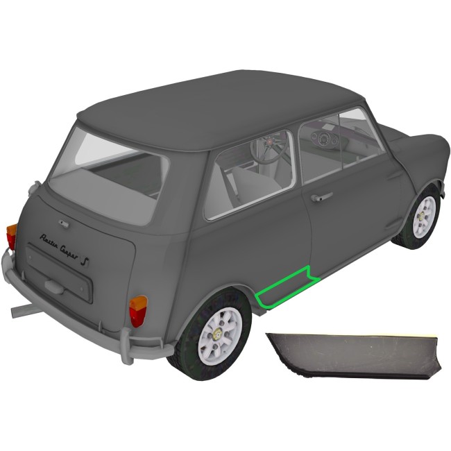 Bas d'aile arrière droit Austin Mini - 1969 à 2000 voiture ancienne anglaise