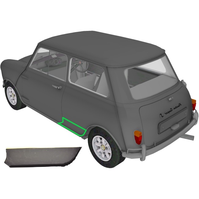 Bas d'aile arrière gauche Austin Mini - 1969 à 2000 voiture ancienne anglaise