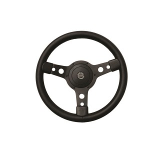 Volant cuir noir/Alu chromé Springalex 14'' Tulipé