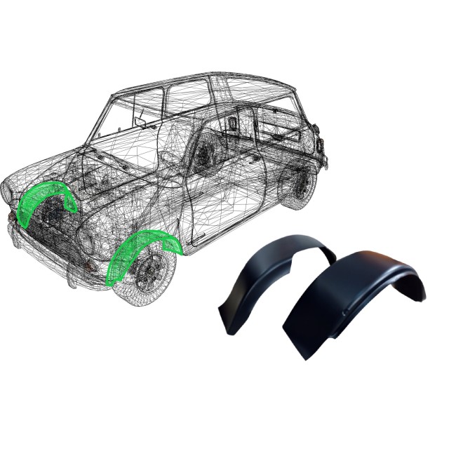 Passage de roue avant Austin Mini - 1997 à 2000 voiture ancienne anglaise