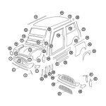 AC1A - Eléments carrosserie face avant - latéral et pavillon voiture ancienne anglaise