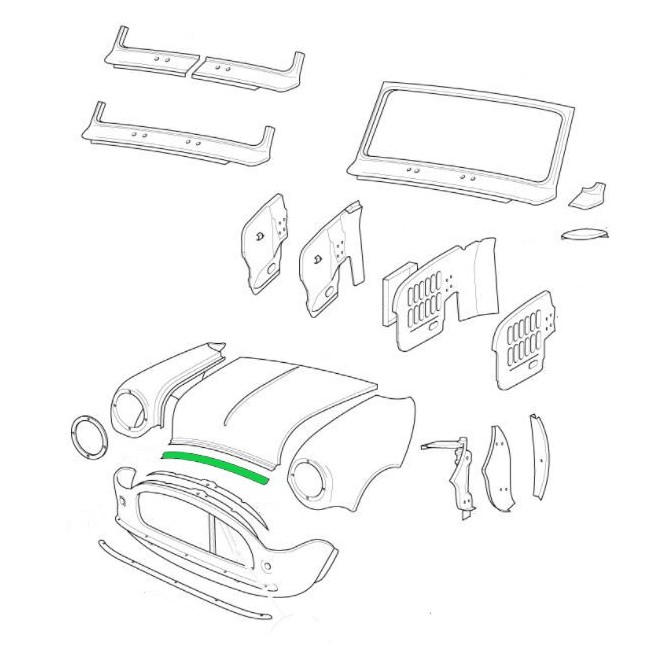 Lame de support de baguette de capot
