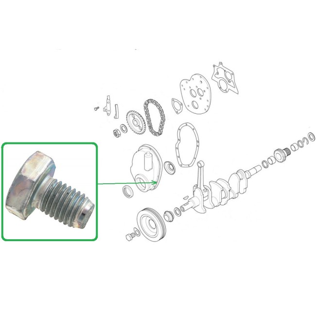 Vis hexagonale 0-1/4'' UNF x 10 mm (carter , cylindre)