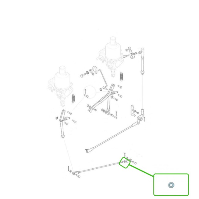 Ecrou tringlerie carburateur SU 2BA voiture ancienne anglaise