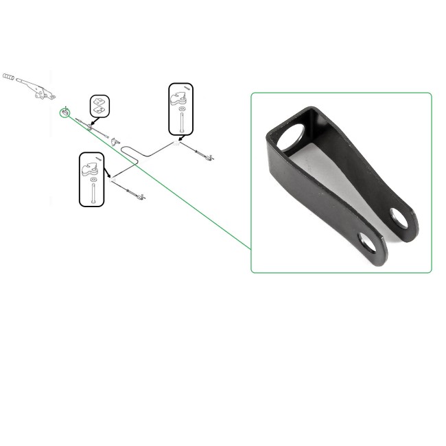 Fourchette de câble de freins à main - Austin Mini - 1976 à 2000