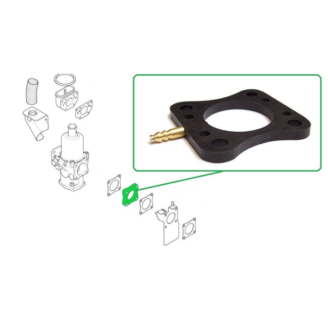 entretoise isolante de carburateur HIF44 / HS6 / H6 / HD6 (7mm) avec dépression