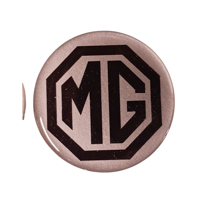 Autocollant rond MG gris et cuivré (42 mm) voiture ancienne anglaise