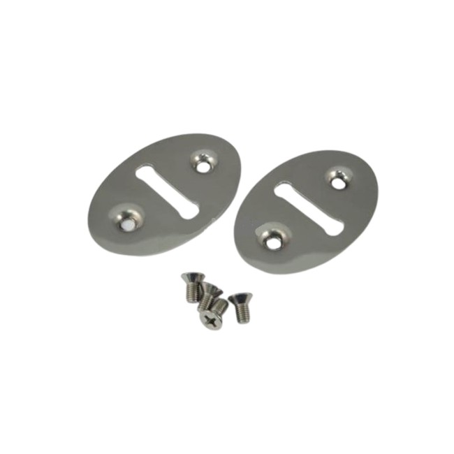 Paire de platine INOX POLI gâche de porte - Austin Mini