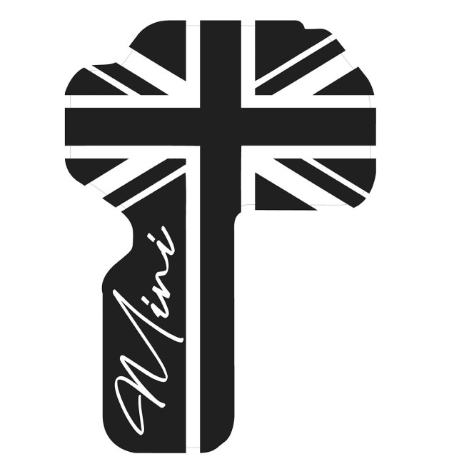 Autocollant plaque de protection allumage Austin Mini - Black & White UK voiture ancienne