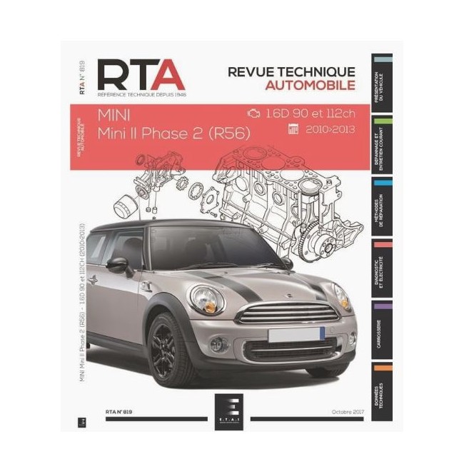 Revue technique Mini II Phase 2 (R56) 1.6D 90 et 112 ch. 2010-2013