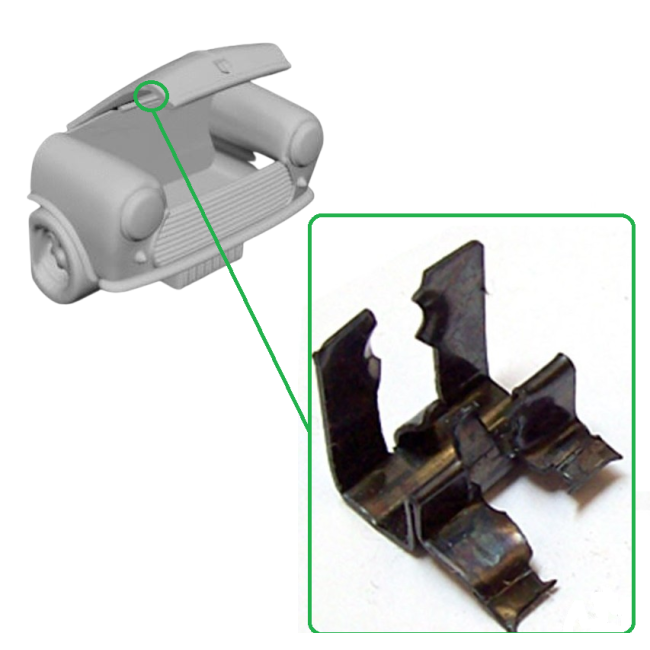Clip fixation béquille de capot Austin Mini - 1959 à 2000