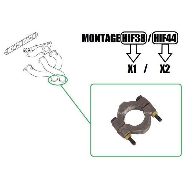 Collier bride fonte collecteur ech Cooper 1275cc