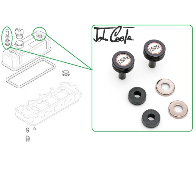 Ecrou de cache culbuteur -John Cooper- noir et rouge