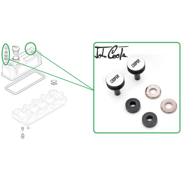 Ecrou de cache culbuteur - John Cooper - noir