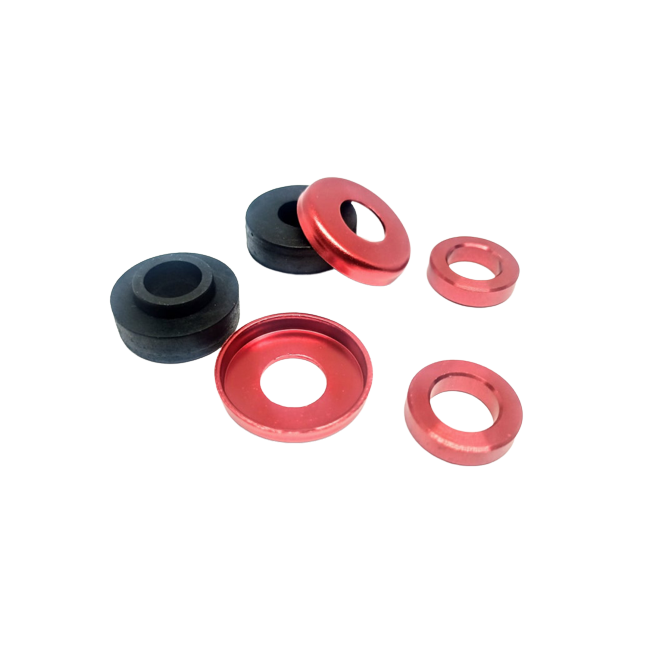 Kit joints/ rondelles/entretoise de cache culbuteur anodisées x 2 - Rouge