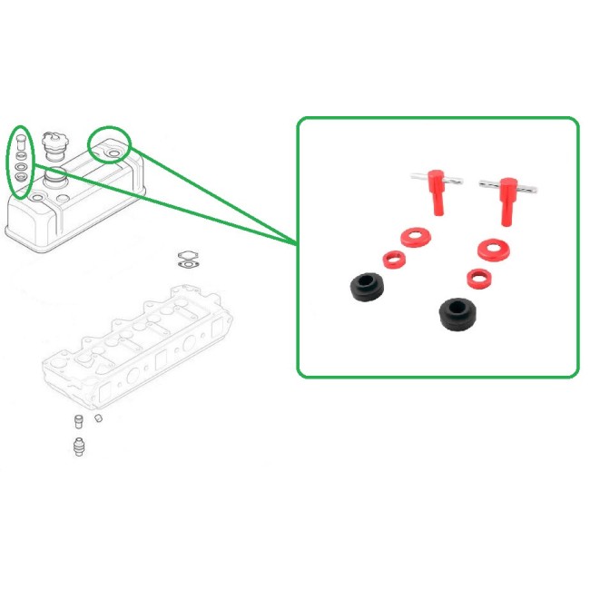 Kit vis T de cache culbuteur anodisées x 2 - Rouge