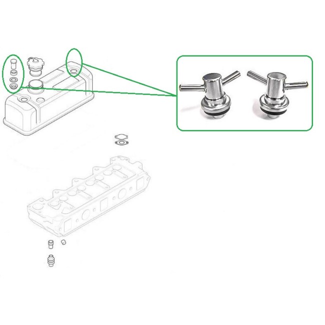 Vis T de cache culbuteur - Chrome - Kit