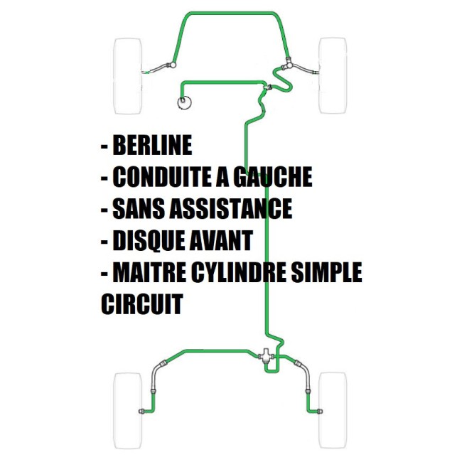 Kit de tuyaux de frein (simple circuit) - Mini Cooper - 1959 à 1984