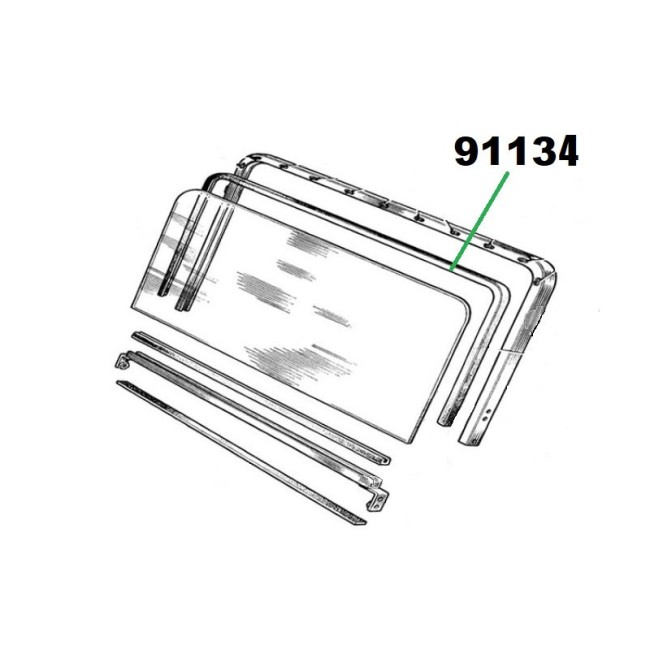 Joint de baie de pare brise haut -MINI MOKE - Portugaise ou Cagiva