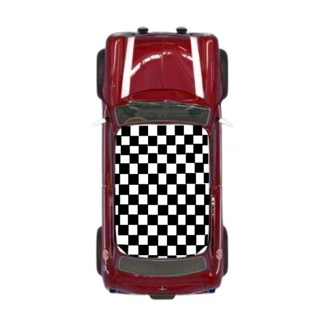 Drapeau de toit 10x10cm /damier noir - Austin Mini